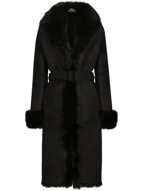 Dolce & Gabbana belted coat Black F0E2SLFUP87