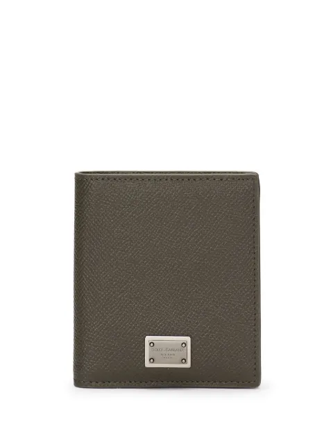 Dolce & Gabbana logo-plaque leather cardholder Green BP3324AG219