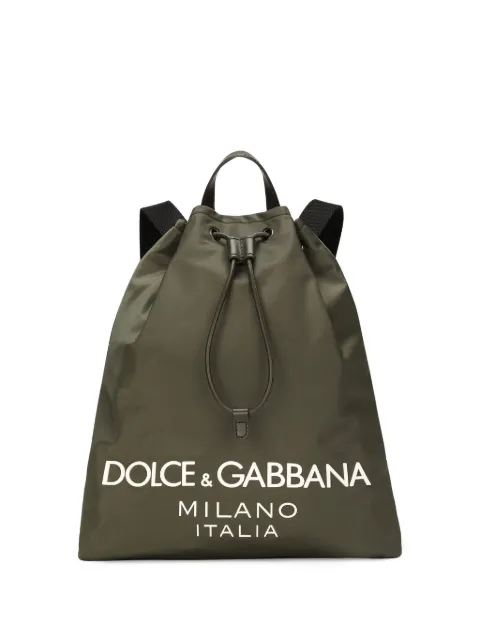 Dolce & Gabbana logo-stamp zipped backpack Green BM2336AG182