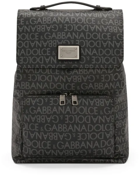 Dolce & Gabbana coated jacquard backpack Black BM2334AJ705