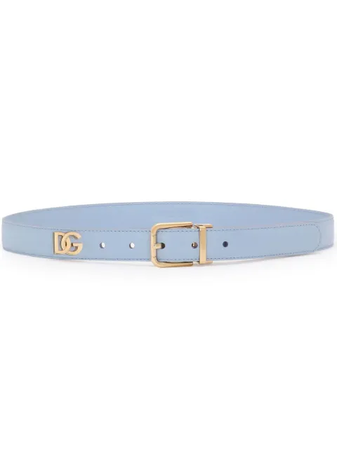 Dolce & Gabbana logo plaque calfskin belt Blue BE1351AQ420