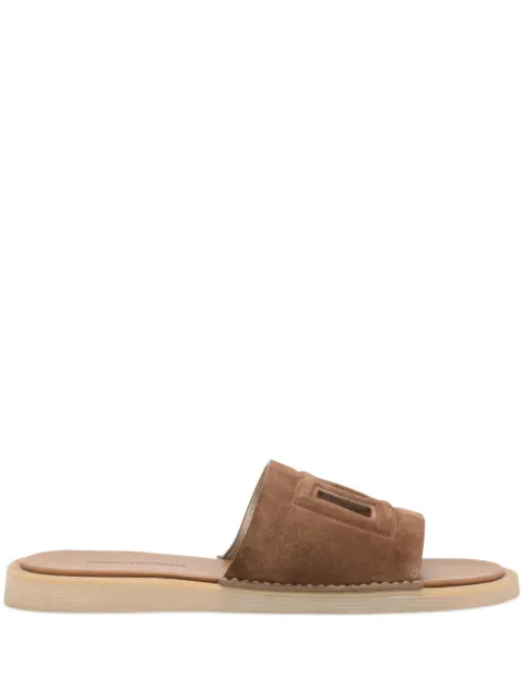 Dolce & Gabbana DG cut-out suede slides Brown A80461AT441