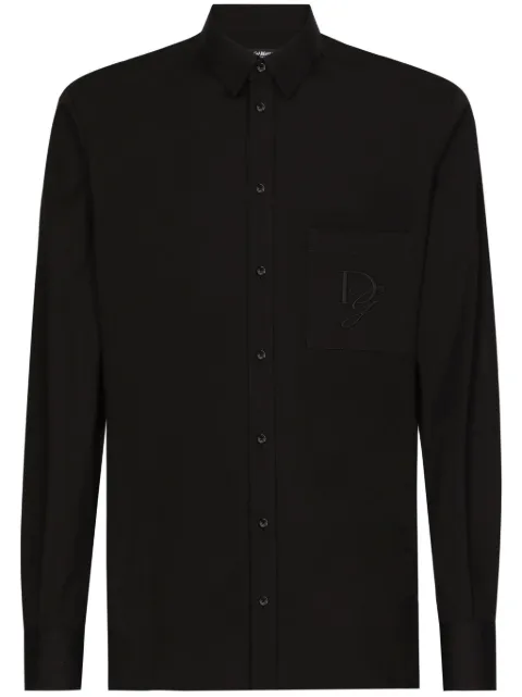 Dolce & Gabbana DG-embroidered shirt Black G5ML0ZFU5EW