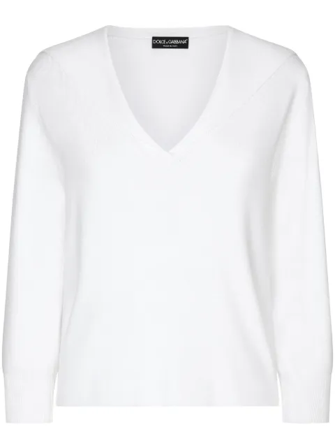 Dolce & Gabbana Sailor collar sweater White FXZ13TJFMGL