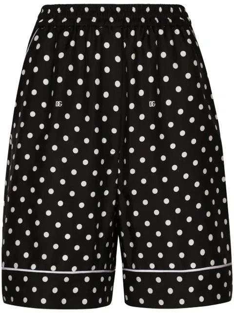 Dolce & Gabbana polka-dot silk twill shorts Black FTAM7TIS1VM