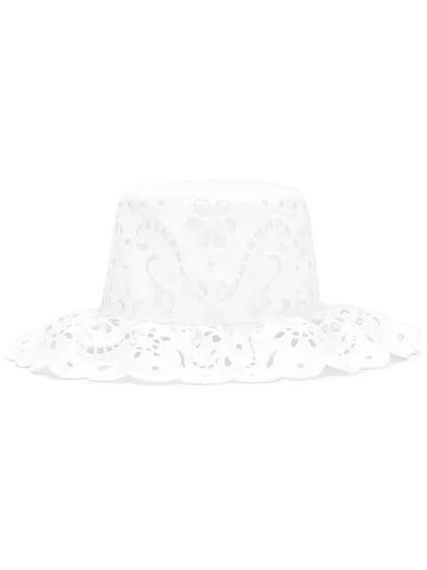 Dolce & Gabbana broderie-anglaise cotton-blend hat White FH655ZGDCK9