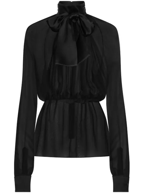 Dolce & Gabbana chiffon pussy-bow blouse Black F7AA5TFU1AT