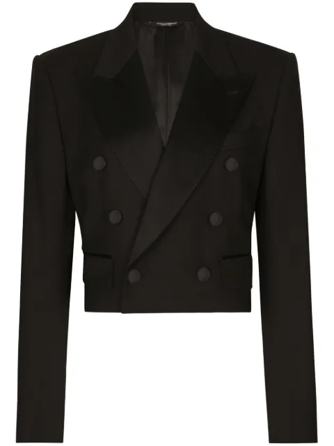 Dolce & Gabbana double-breasted cropped blazer Black F29MCTFUBE7