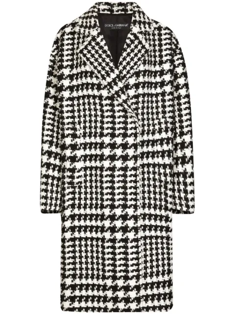 Dolce & Gabbana houndstooth-pattern coat Black F0E2FTFMMGX