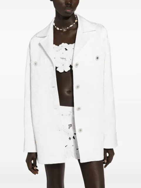 Dolce & Gabbana jacquard brocade coat White F0E1XTFJTBV