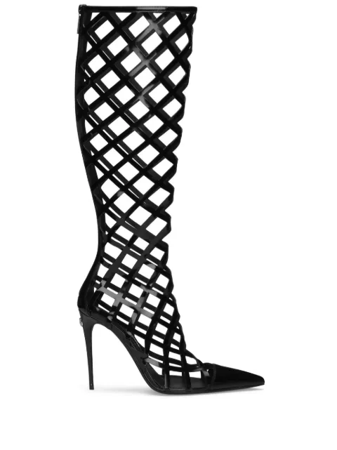 Dolce & Gabbana cage knee-length boots Black CU1131A1037