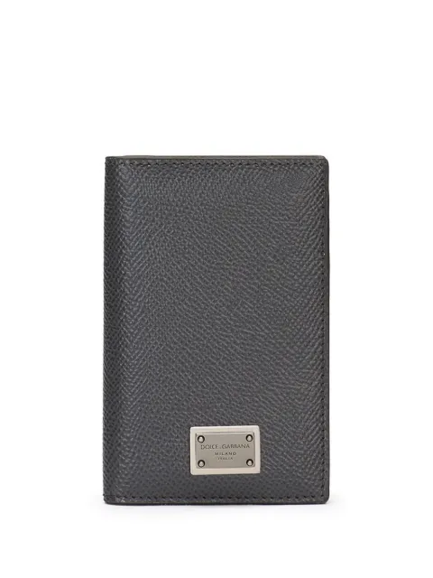 Dolce & Gabbana logo-plaque leather cardholder Grey BP3323AG219