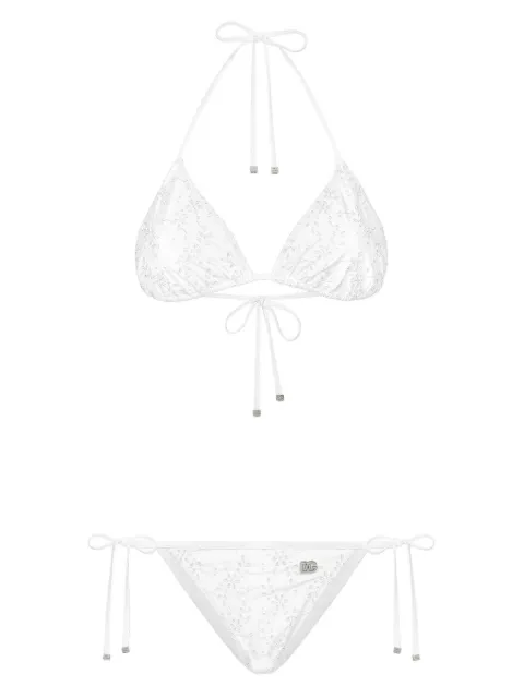Dolce & Gabbana Broderie anglaise bikini White O8A28JONR29