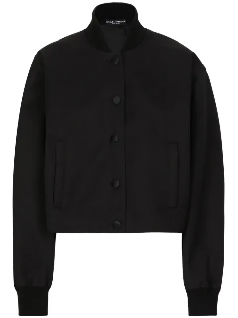 Dolce & Gabbana buttoned long sleeve windbreaker Black F9S14THUMTU