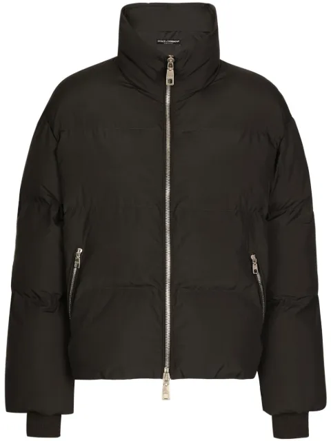 Dolce & Gabbana zip-up puffer jacket Black F9S09TGDCMR