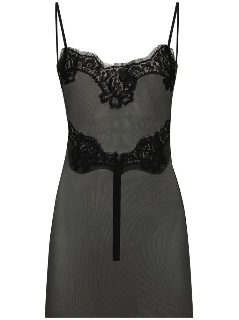 Dolce & Gabbana lace-trim tank top Black F78A1TFLRDA