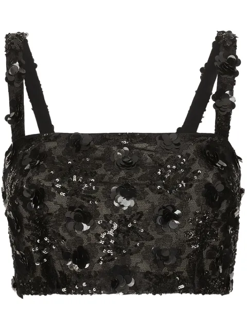Dolce & Gabbana sequined sleeveless bralette Black F79AATILMA0