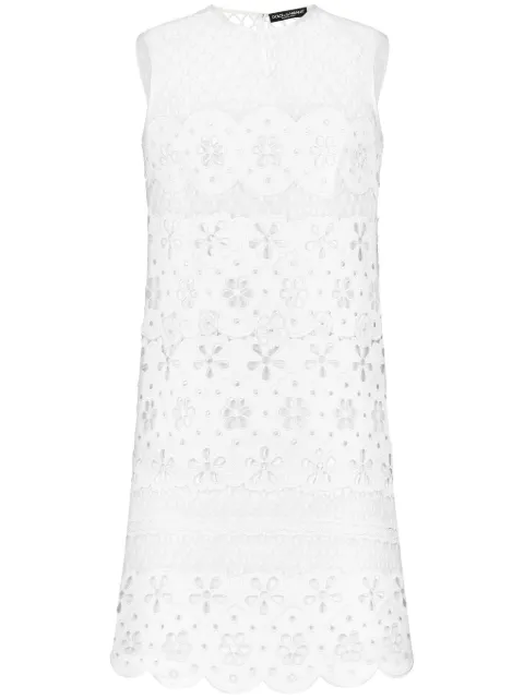 Dolce & Gabbana embroidered mesh minidress White F6JLDZGDCMV