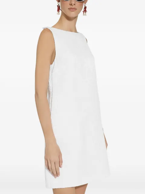 Dolce & Gabbana mini brocade sleeveless shift dress White F6JHPTFJTBV