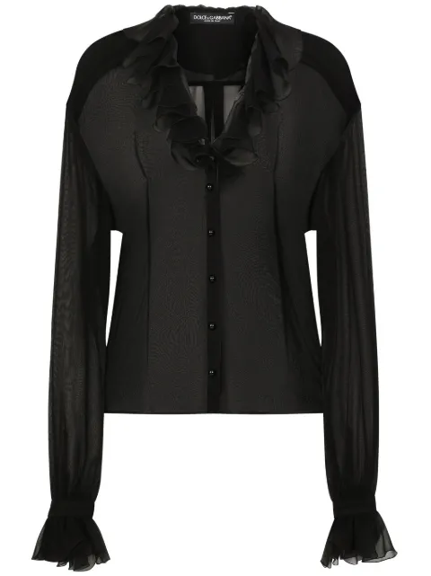 Dolce & Gabbana chiffon blouse Black F5R96TFU1AT