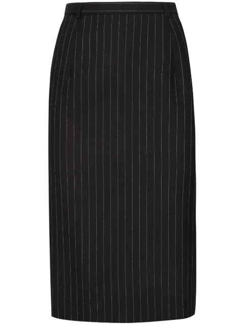 Dolce & Gabbana midi pinstripe-pattern wool skirt Black F4CXUTFR21X