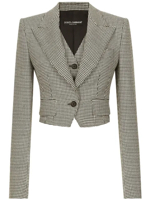 Dolce & Gabbana check pattern cropped jacket Grey F29YRTFQ2NW