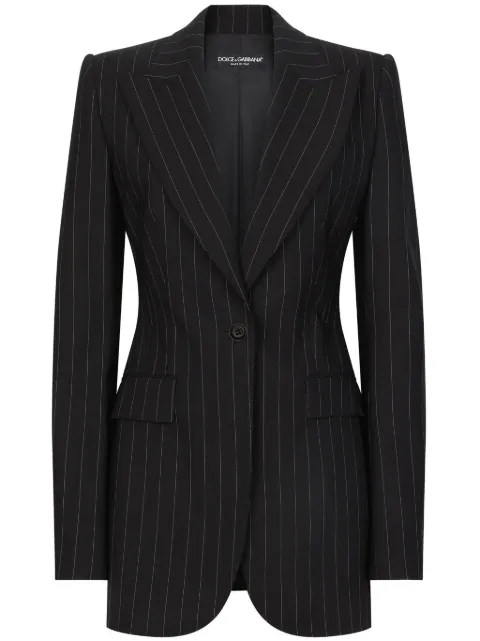 Dolce & Gabbana striped long sleeve blazer Black F29YLTFRBDK
