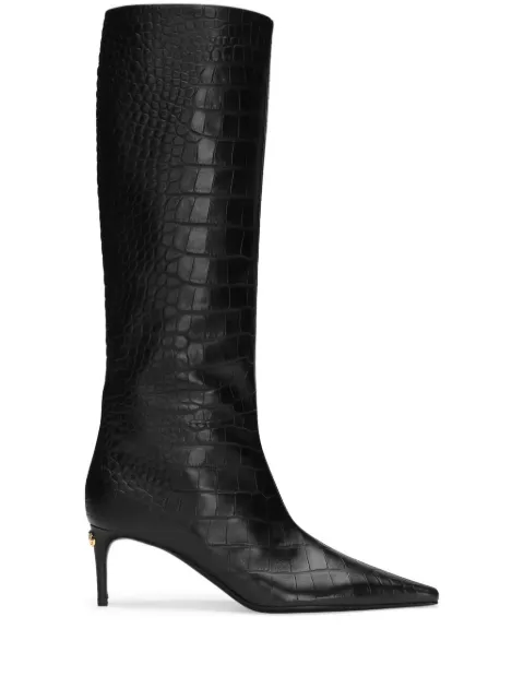 Dolce & Gabbana crocodile-embossed leather boots Black CU1139AC606