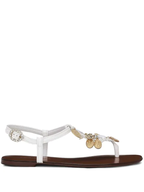 Dolce & Gabbana votive-appliqué raffia sandals White CQ0626AK225