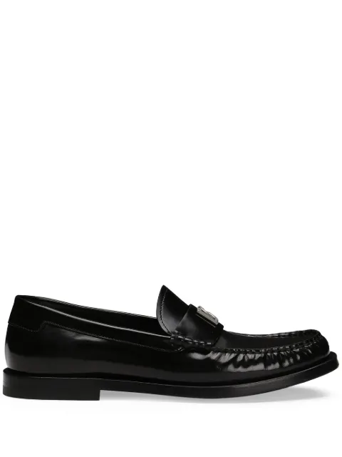 Dolce & Gabbana logo-plaque loafers Black CM0074AQ237