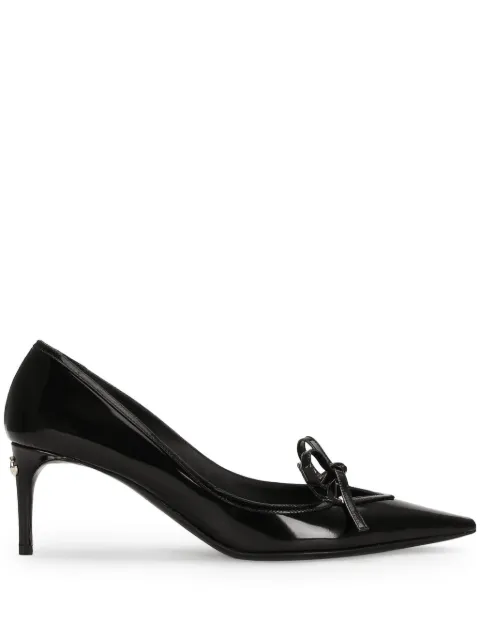 Dolce & Gabbana DNA ribbon-tie leather pumps Black CD1855A103780999