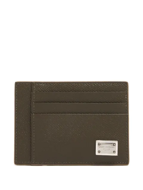 Dolce & Gabbana logo-plaque card holder Green BP3325AG219