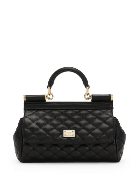 Dolce & Gabbana mini Sicily handbag in quilted nappa leather Black BB7116AV967