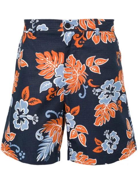 Maison Kitsuné floral-print ripstop shorts Blue MM01402WW4016
