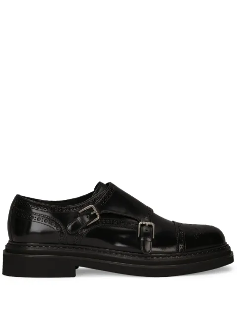 Dolce & Gabbana leather monk shoes Black A10828A1203