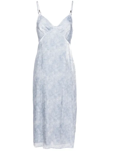 Michael Michael Kors floral-print slip midi dress Blue MS4828LDLS