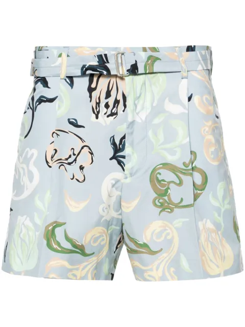 Lanvin abstract-print bermuda shorts Blue RMTR01345949