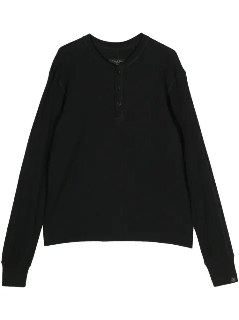 rag & bone button-placket long-sleeve T-shirt Black MBC24ST034WF34