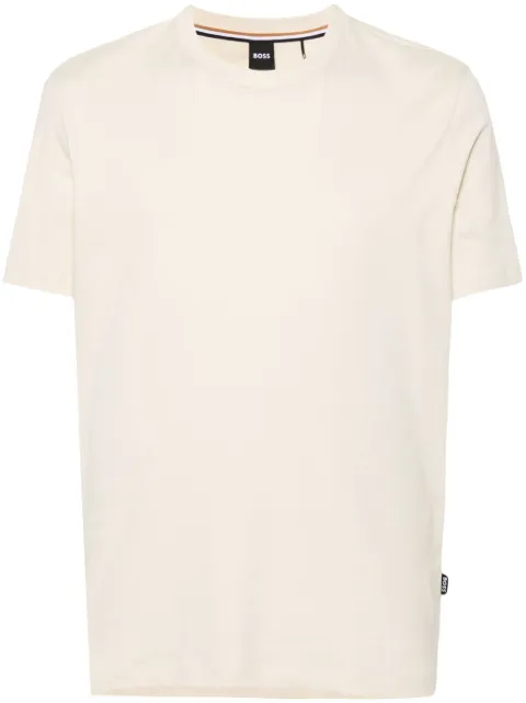 BOSS raised-logo cotton T-shirt Neutrals 50468347
