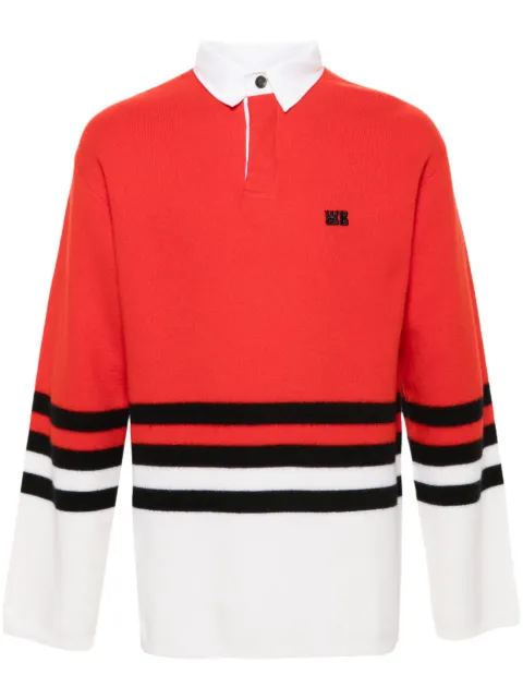 Wales Bonner Cypher polo sweater Red UA24KN13WO07349