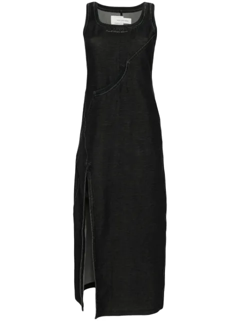 Feng Chen Wang sleeveless denim maxi dress Grey FWS17DR12
