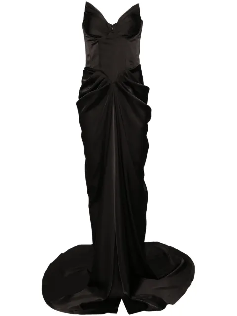 Ana Radu corset-style satin gown Black 40699