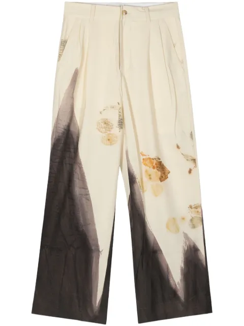 Feng Chen Wang natural-dye straight-leg trousers White FMS17TR13