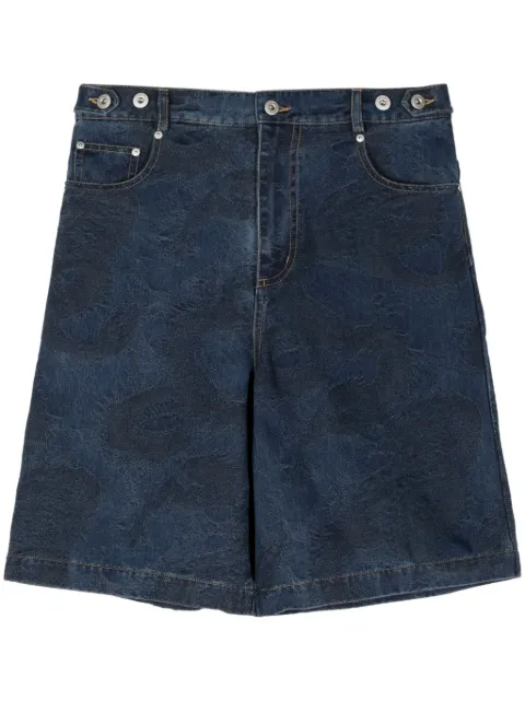 Feng Chen Wang Dragon jacquard denim shirt Blue FMS17ST02