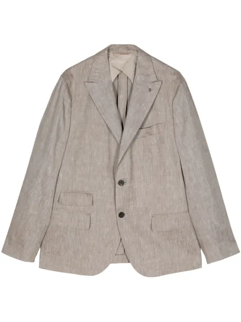 Peserico notched-lapels single-breasted blazer Brown R51523