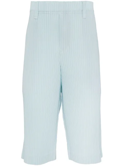 Homme Plissé Issey Miyake plissé satin shorts Blue HP46JF158