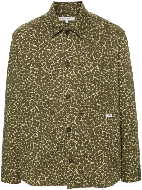 Maison Kitsuné floral-print cotton shirt jacket Green MM00401WW4017