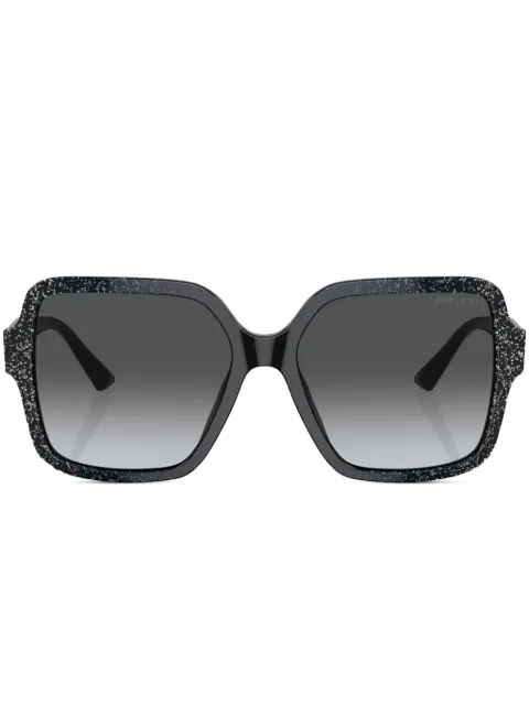 Jimmy Choo Eyewear glitter-embellished square-frame sunglasses Black JC50055041T3