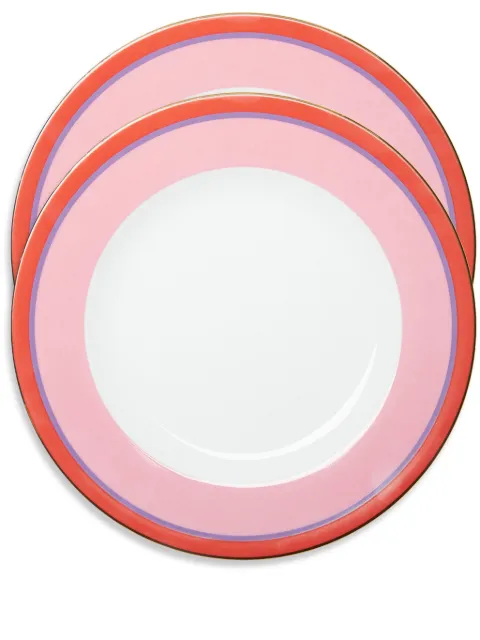 La DoubleJ Rainbow dinner plates (set of two) Pink DIN0002CER001RAI06PI01