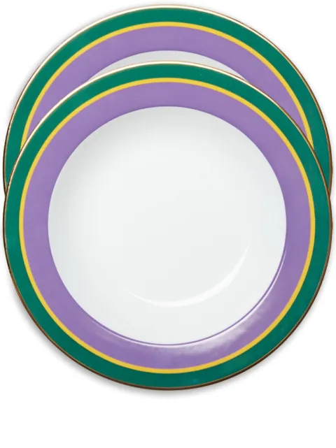 La DoubleJ Rainbow soup plates (set of two) Purple SOU0002CER001RAI07PU01
